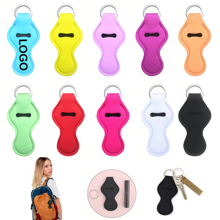 Neoprene Lipstick Holder Keychain-Full Color