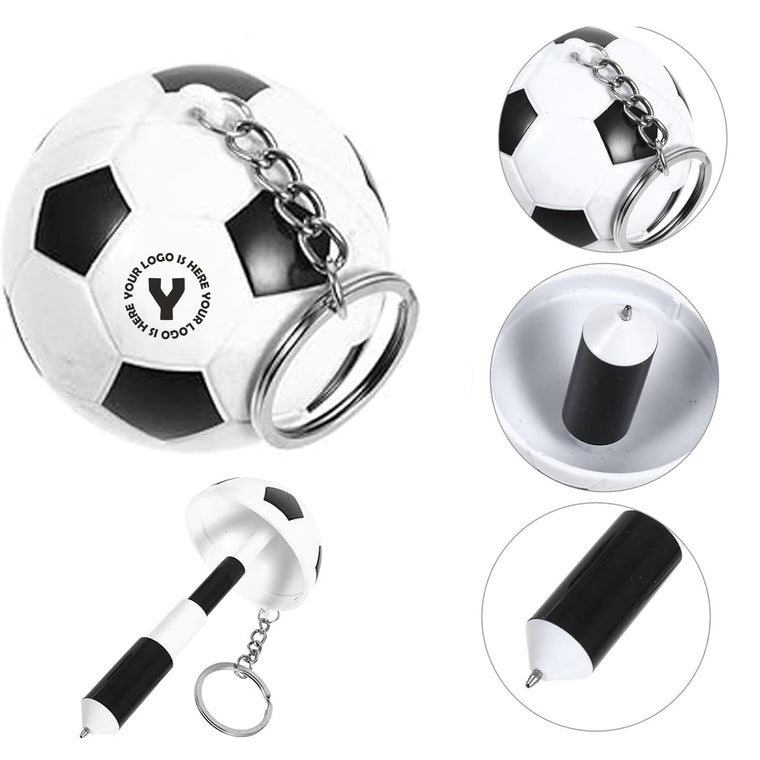 Soccer Ballpoint Pen Keychain