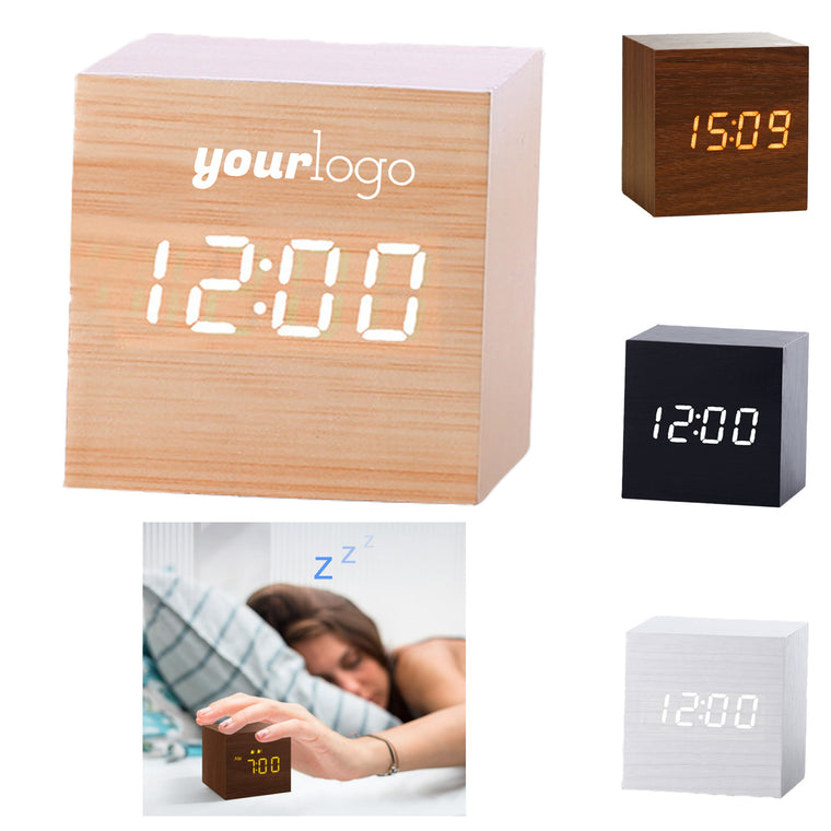 Wood Voice-Controlled Silent Electronic Clock