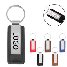 Personalized Engraved PU Leather Metal Keychain