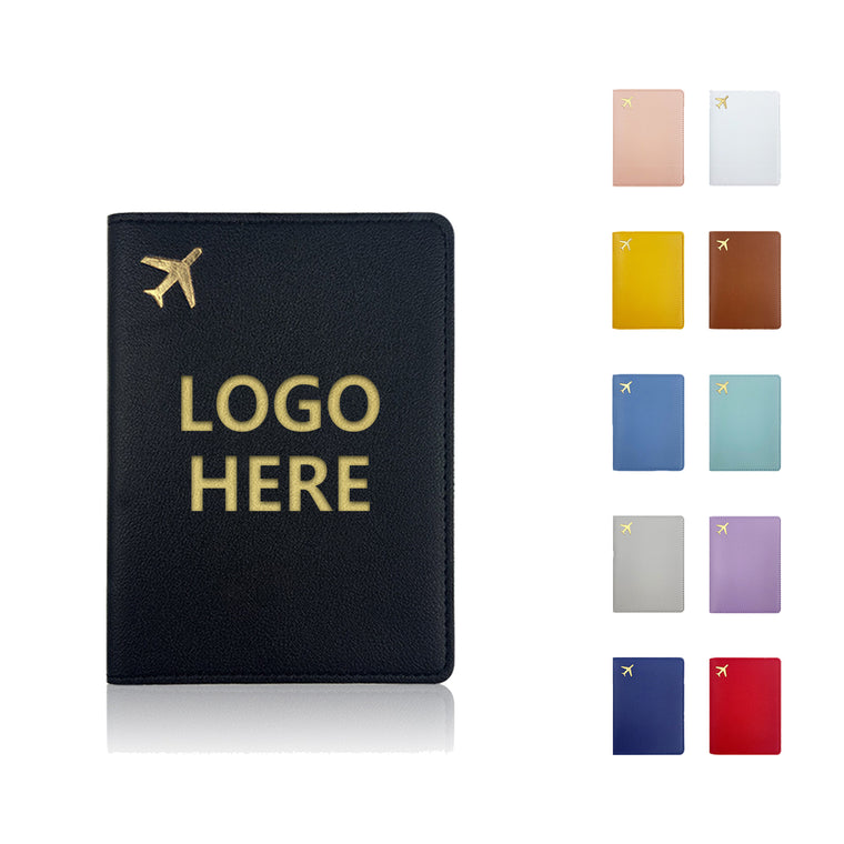 Gold Plated Leather Passport Holder
