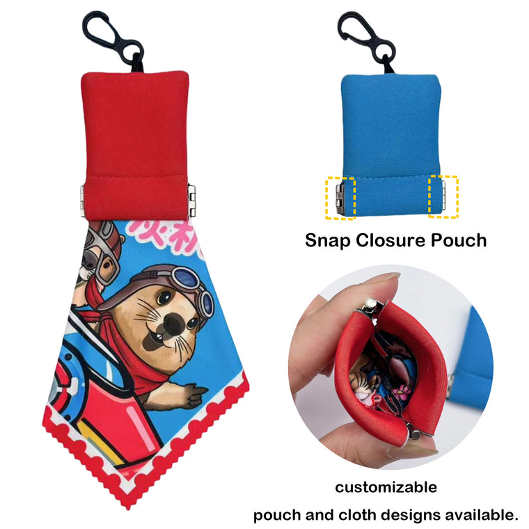Microfiber Glasses Cleaning Cloth With Snap Closure Pouch