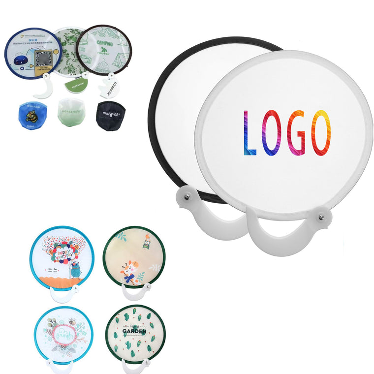 Full Color Round Foldable Nylon Fan