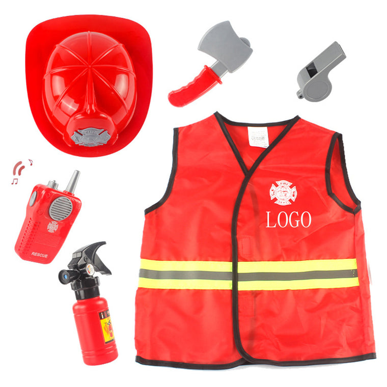 Kids Fireman Role Play Costume Set For Fireman-Themed Party
