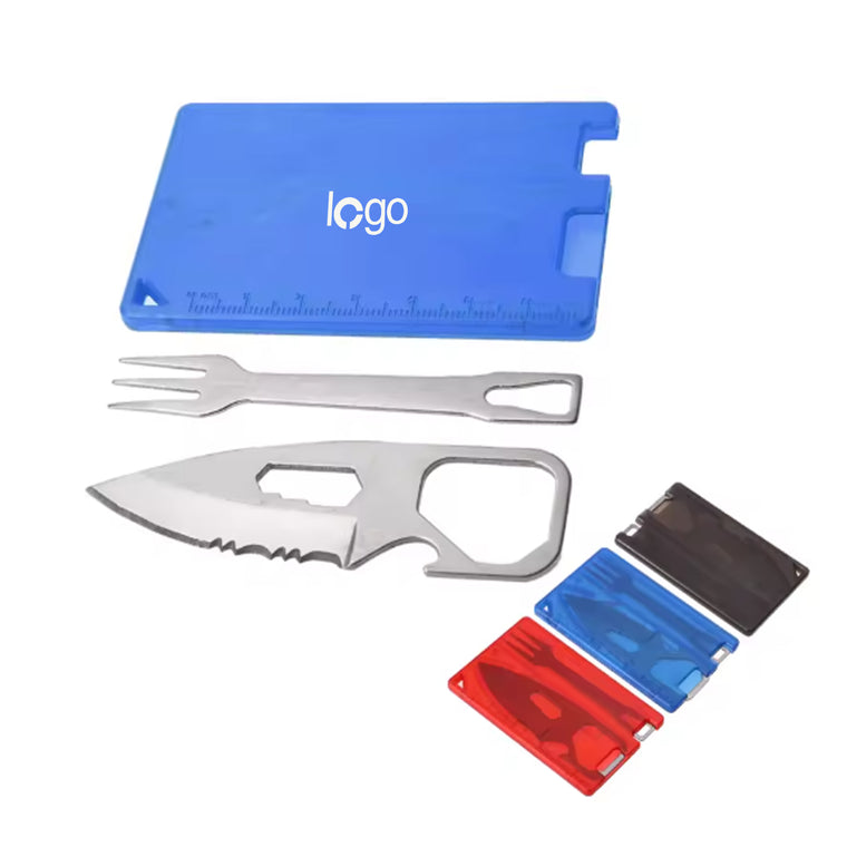 6 IN 1 Stainless Steel Credit Card Knife & Fork