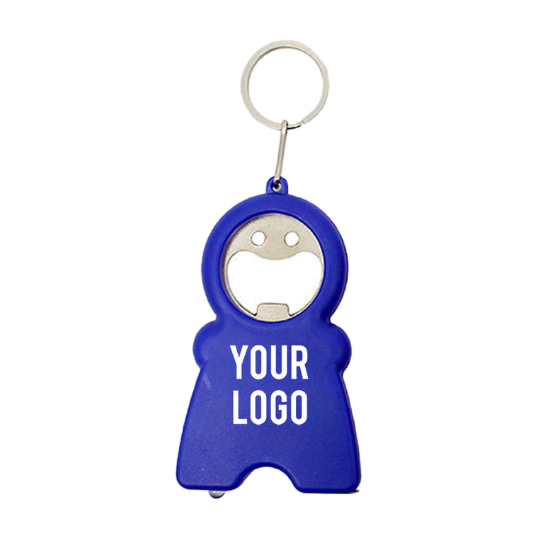4-In-1 Keychain With Bottle Opener, Flashlight, Tape Measure