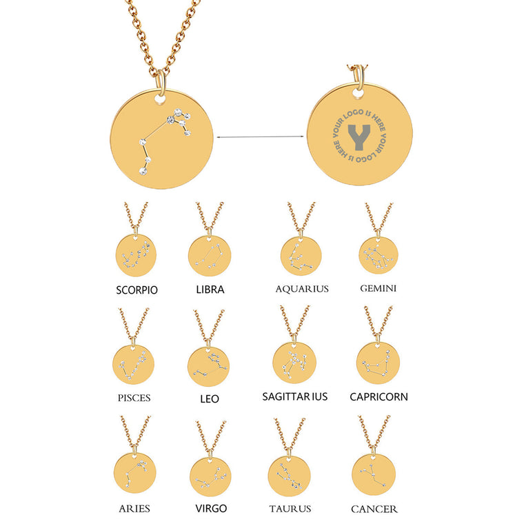 Gold Twelve Constellation Necklace