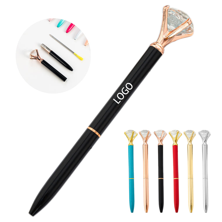 Big Crystal Diamond Metal Ballpoint Pen