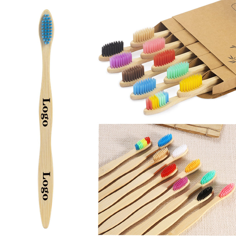 Eco-Friendly Bamboo Toothbrushes, 10-Pack, Soft Bristles