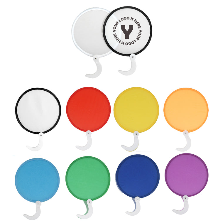 Foldable Round Hand Fans With Handle
