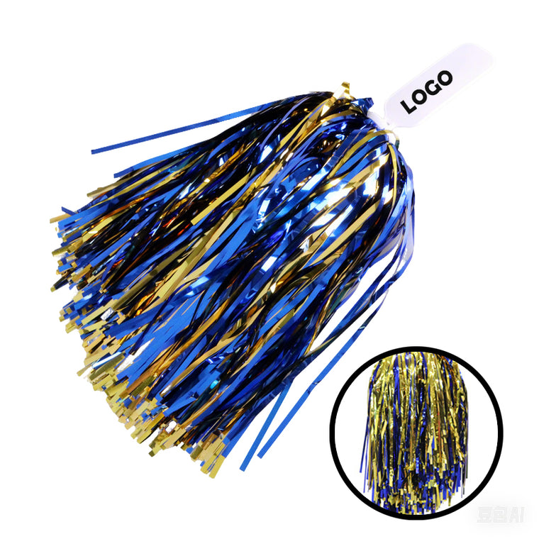 Foil Cheerleader Poms/ Plastic Handle
