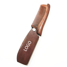 Portable Foldable Wooden Moustache Beard Brush Hair Comb