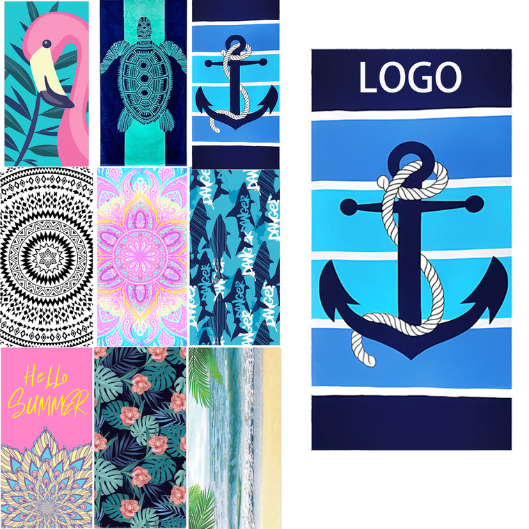 Custom Full Color Dye Sublimated Microfiber Beach Towel