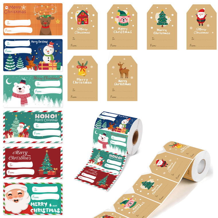 250pcs Christmas Gift Tags (2.95 x 1.6 Inch)