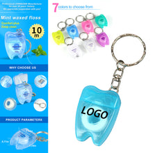 Tooth-Shaped 10M Dental Floss With Keychain