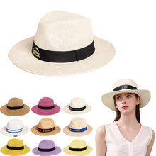 Unisex Travel Straw Panama Hat Summer Wide Brim Straw Hat