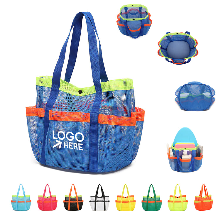 Large Capacity Pocketed Beach Swimming Mesh Tote Bag