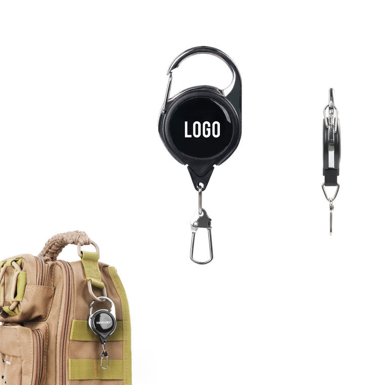 Retractable Badge Reel Carabiner Keychain Belt Clip