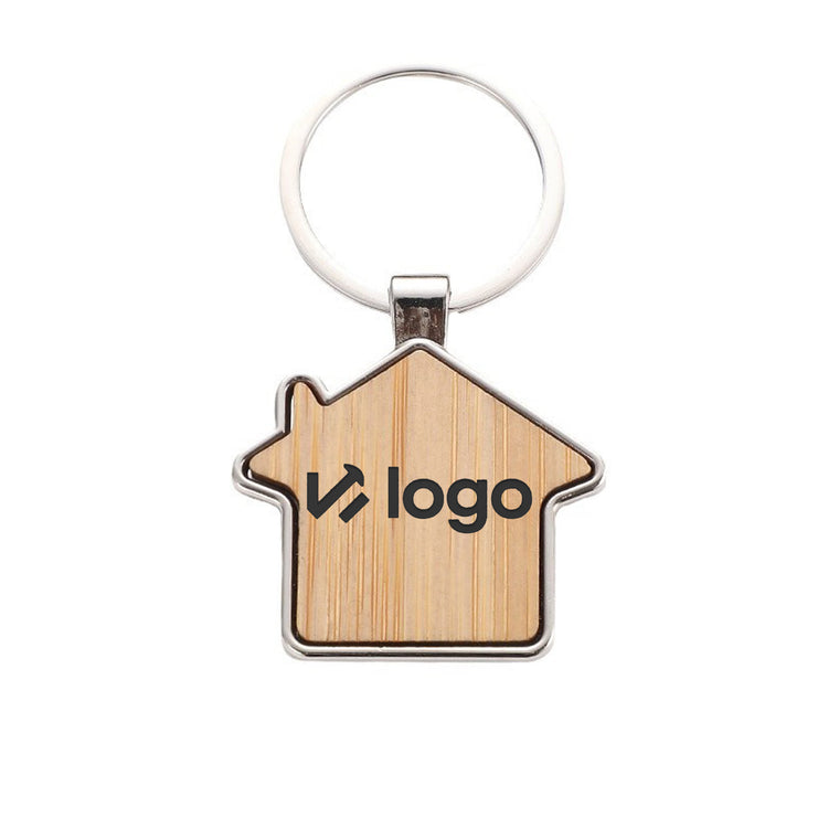 Bamboo-Metal Keychain