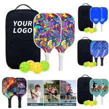 Fiberglass Pickleball Paddle Set With Carry Bag and 4 Balls