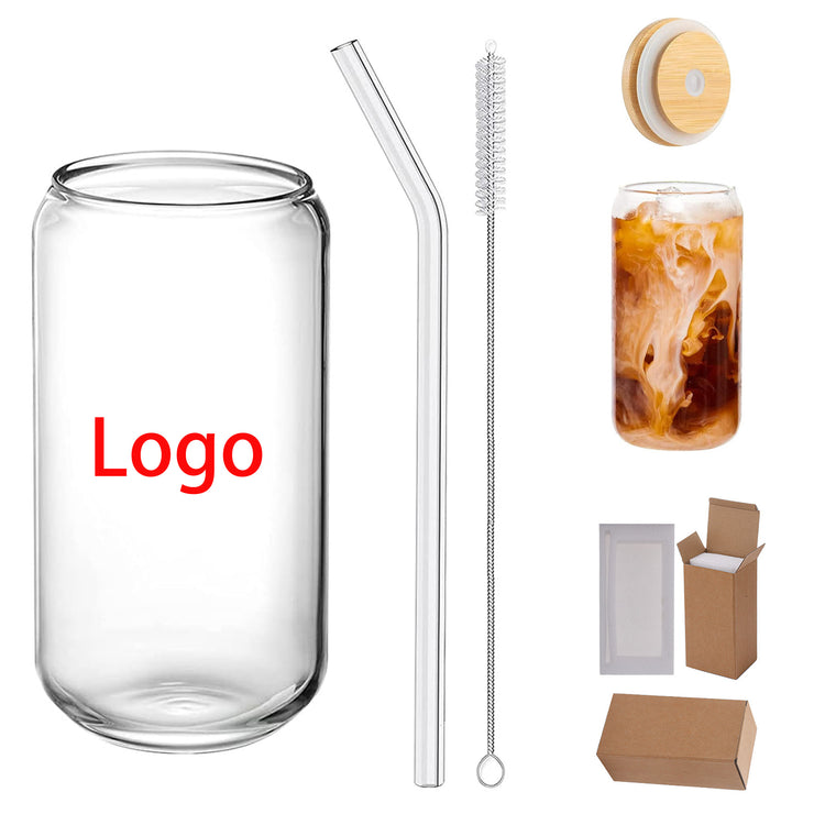 16 oz Borosilicate Glass Straw Cup