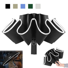 Windproof Inverted Folding Umbrellas With Reflective Stripe