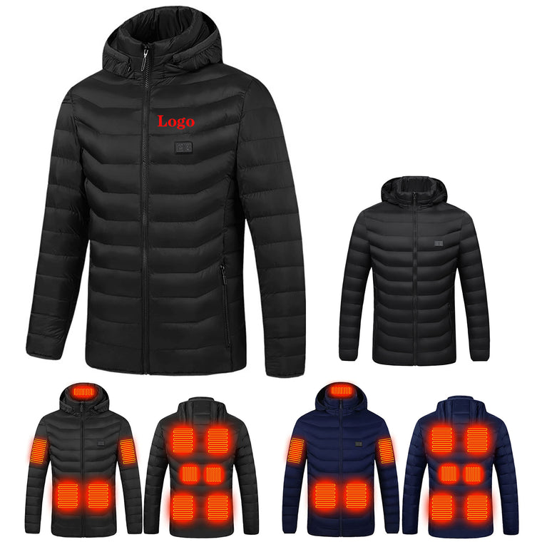 Winter Outdoor Heated Hooded Coat Windproof Usb Charging