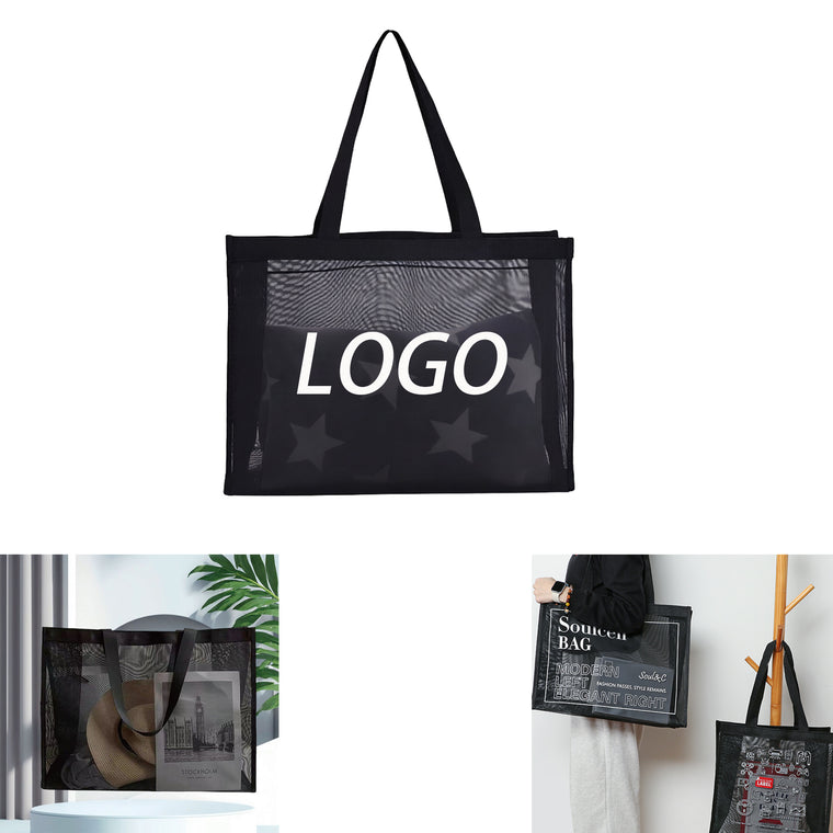 See-Through Mesh Tote Beach Bag