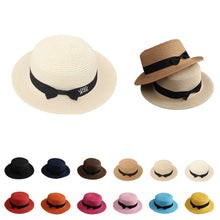 Summer Bow Tie Straw Visor Sun Hat