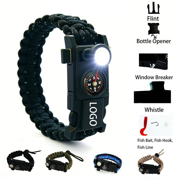 Survival Paracord Bracelet With Light
