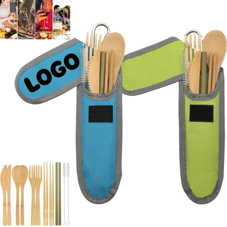 7 In 1 Portable Bamboo Outdoor Cutlery Set