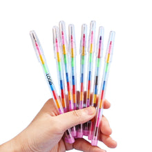 11 Colors Mini Rainbow Building Block Crayons Pens