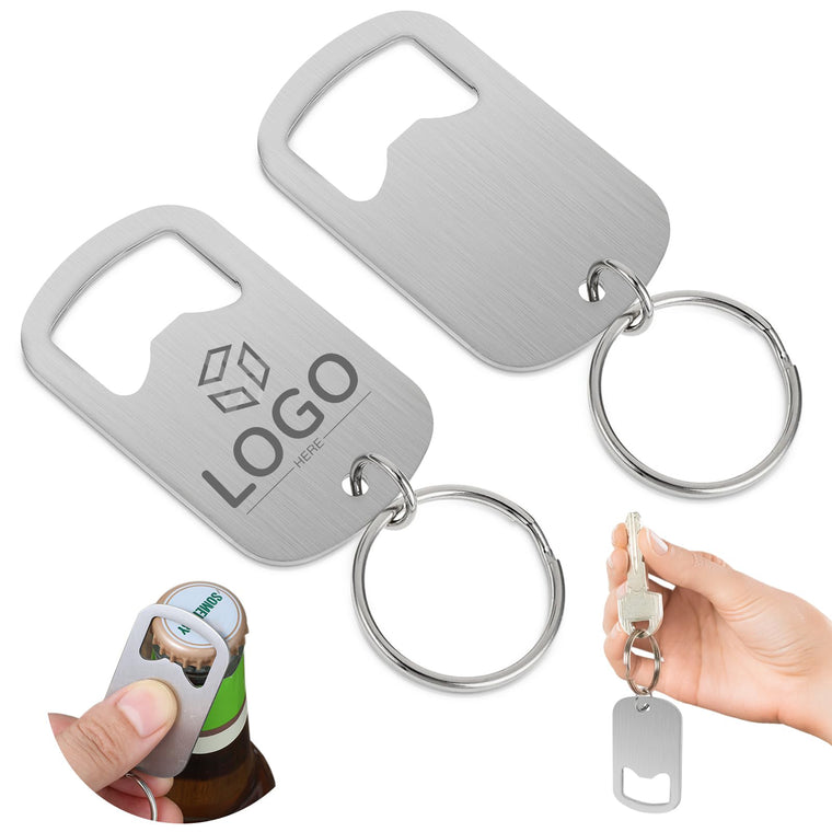 Stainless Steel Flat Bottle Opener Keychain