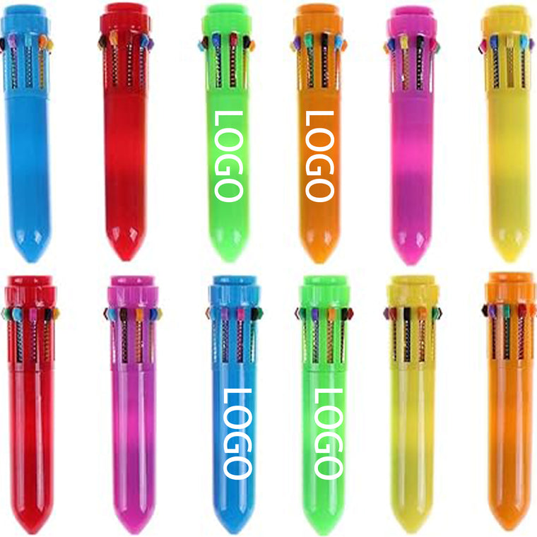 Christmas 10 In 1 Mini Retractable Pen Multi-Color