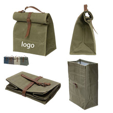 Waterproof Foldable Waxed Canvas Lunch Cooler Insulated Bag