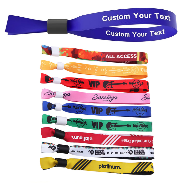 Customized Polyester Event Wristbands with Locking Bead