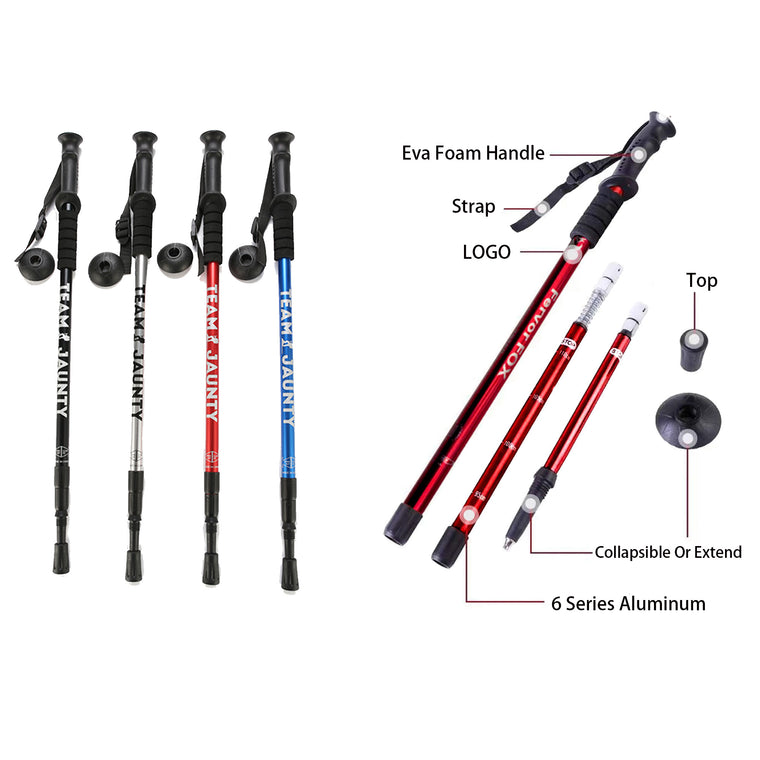 Hiking Foldable Aluminum Alloy Straight Alpenstock 53