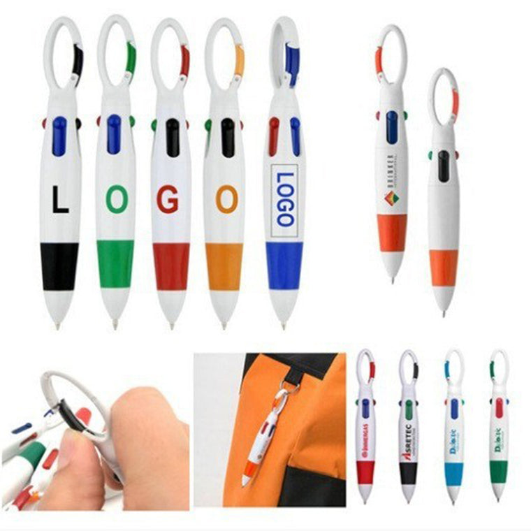 4-In-1 Multicolor Pens With Buckle Keychain