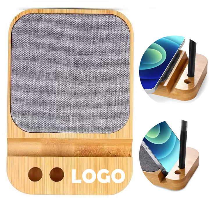 Bamboo Wireless Charger/Pen Holder