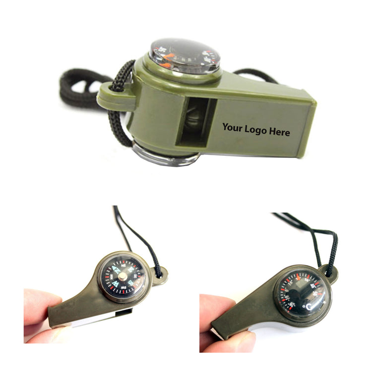 3-in-1 Whistles with Compass and Thermometer