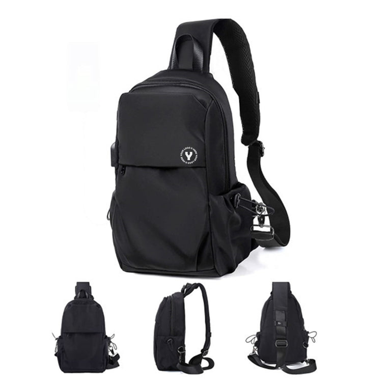 Black Sling Crossbody Backpack Bag