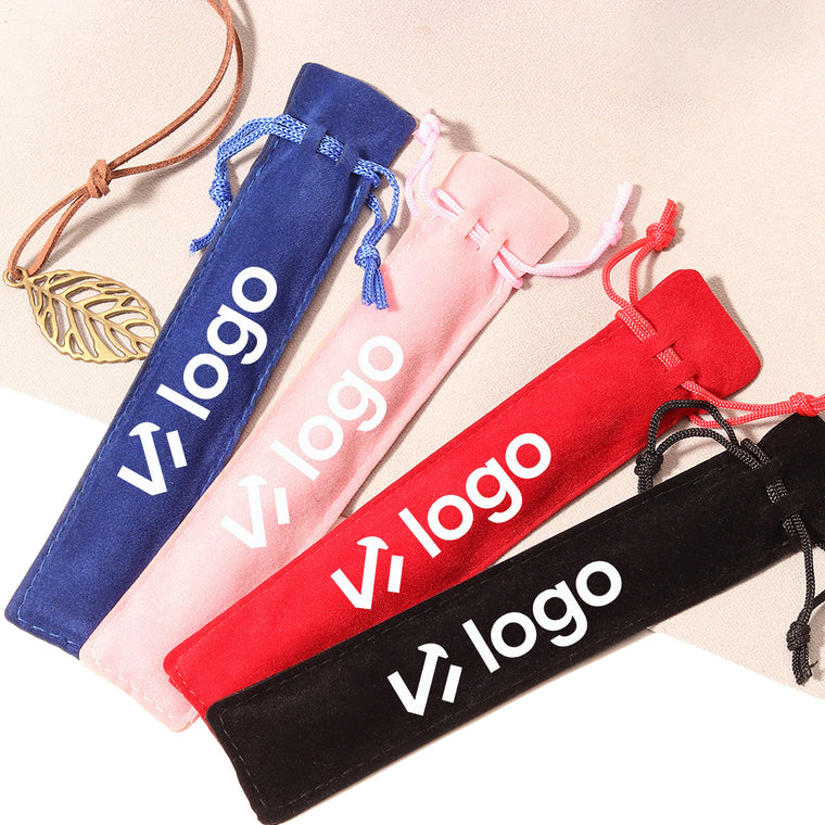 Double-Sided Flannel Drawstring Closure Pen Pouch