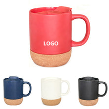 Cork Insulated Coffee Mug With Push-On Splash-Proof Lid
