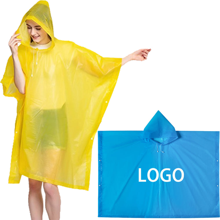 Adults Reusable With Drawstring Hood Eva Rain Coat Ponchos