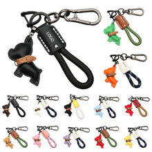 Cute Leather Bulldog Keychain For Purse Handbag Backpack Bag