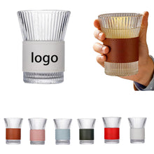 Glass Water Cup With Leather Protective Sleeve