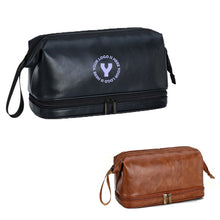 Pu Leather Double-Layer Toiletry Bag