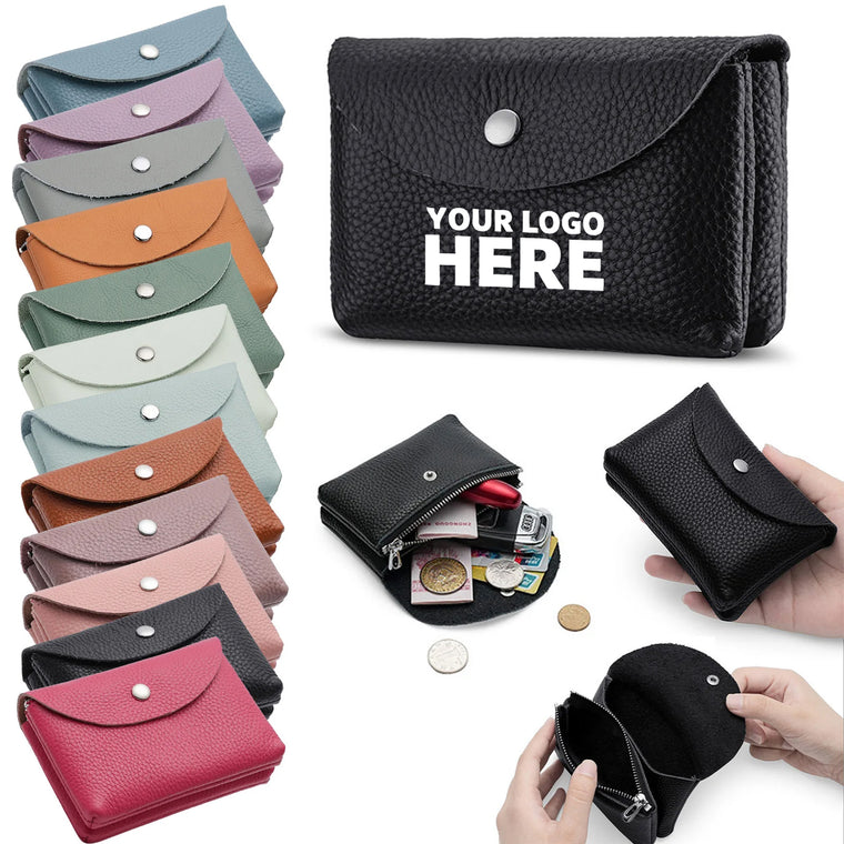 Pu Leather Coin Purse Snap Button Compact Wallet