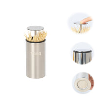 Stainless Steel Push-On Toothpick Holder