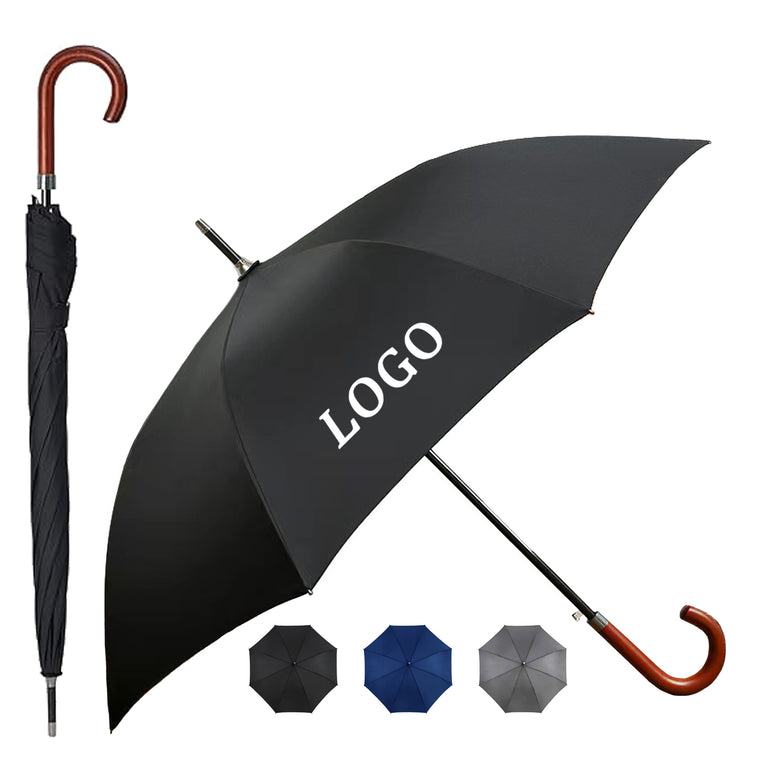 Classic Wood Handle Rain Umbrella